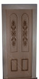 (image for) Miniature Wooden Four Panel Door with Floral Engraving