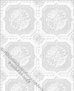 (image for) White Rosette Tile Pattern Miniature Wallpaper for Dollhouses