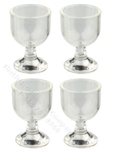 (image for) Miniature Set of 4 Wine Glasses for Dollhouses