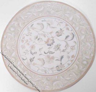 (image for) Dollhouse Scale Model Beige Tones Round Carpet