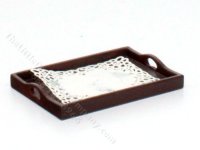 (image for) Miniature Mahogany Tray for Dollhouses