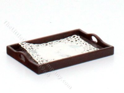(image for) Miniature Mahogany Tray for Dollhouses