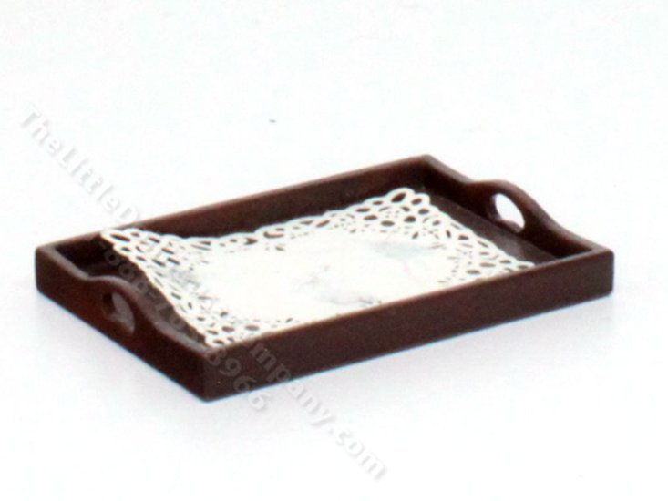 (image for) Miniature Mahogany Tray for Dollhouses