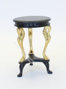 (image for) Miniature Black & Gold Art Nouveau Side Table for Dollhouses