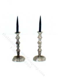 (image for) Miniature Silver Candlesticks with Candles for Dollhouses