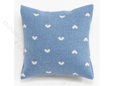 (image for) Miniature Country Blue Pillow for Dollhouses