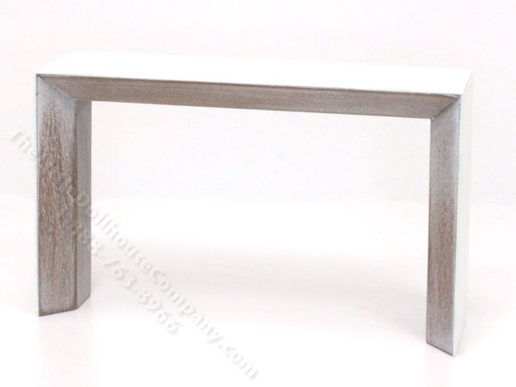 (image for) Miniature White and Wood Console Table by PRD Miniatures