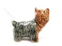 (image for) Miniature Porcelain Yorkshire Terrier Dog Figurine for Dollhouses