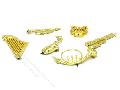 (image for) Set of 6 Miniature Gold Instruments for Dollhouses