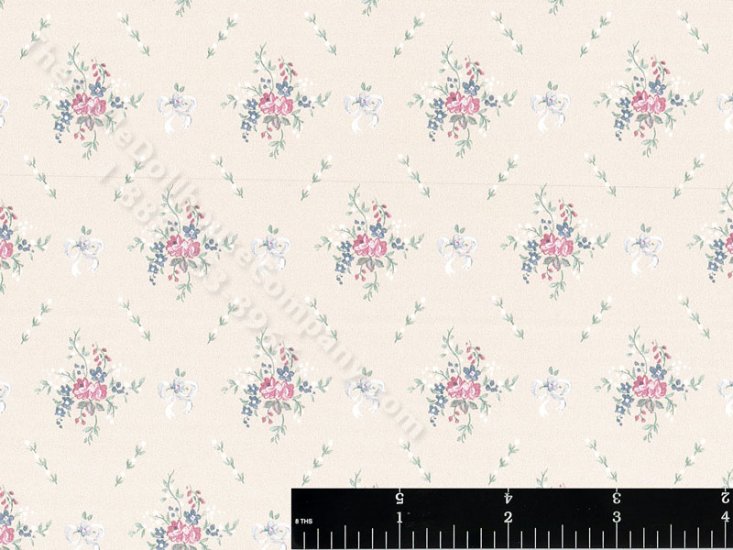 (image for) Beige Diamond Bouquet Miniature Wallpaper for Dollhouses