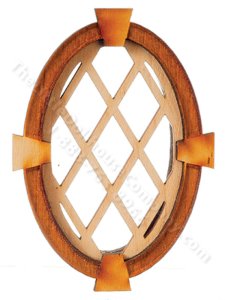 (image for) Dollhouse Oval Diamond Grid Keystone Window