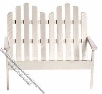 (image for) Miniature White Two Seat Adirondack Bench for Dollhouses