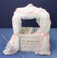 (image for) Miniature White Covered Crib by Serena Johnson