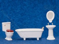 (image for) Miniature Art Deco Bath Set for Dollhouses
