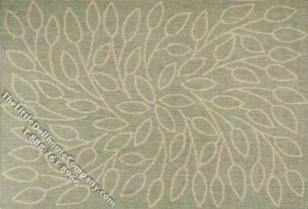 (image for) Miniature Rectangular Persimmon Leaf Rug for Dollhouses