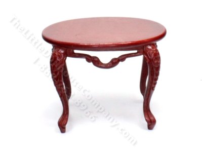 (image for) Miniature Round Mahogany Side Table for Dollhouses
