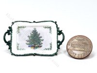 (image for) Miniature "Spode" Christmas Tree Tray for Dollhouses