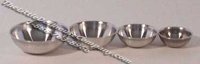 (image for) Miniature 4 piece set of Aluminum Mixing Bowls for Dollhouses