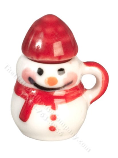 (image for) Miniature Snowman Mug with Hat for Dollhoses