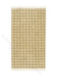 (image for) Miniature White and Beige Gingham Rug for Dollhouses