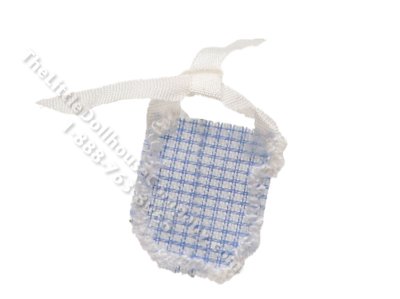 (image for) Miniature Blue Gingham Bib for Dollhouses