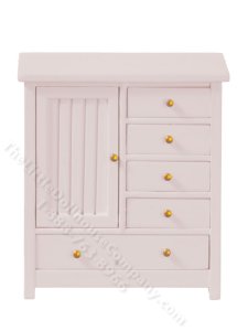 (image for) Miniature Child's Wardrobe for Dollhouses - Pink