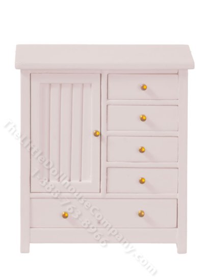 (image for) Miniature Child's Wardrobe for Dollhouses - Pink
