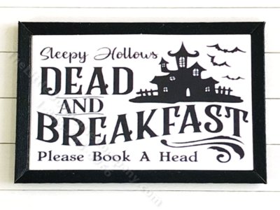 (image for) Miniature Rectangular Framed 'Dead and Breakfast' Print