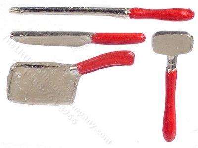 (image for) Miniature Butcher Block Tools for Dollhouses