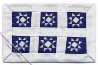 (image for) Miniature White/Blue Star Quilt for Dollhouses