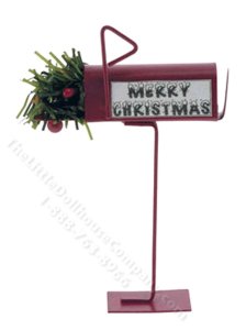 (image for) Miniature Red Christmas Mailbox for Dollhouses