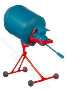 (image for) Miniature Cement Mixer for Dollhouses - Blue