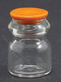 (image for) Miniature Glass Jar with Light Brown Lid for Dollhouses