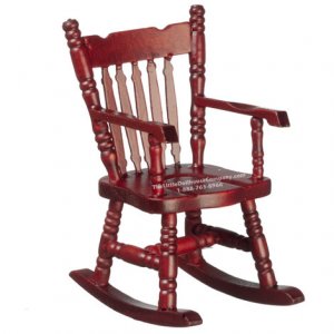 (image for) Miniature Mahogany Boston Rocking Chair for Dollhouses