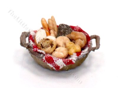 (image for) Miniature Basket of Bread for Dollhouses