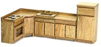 (image for) Dollhouse Miniature Kitchen Set - Oak