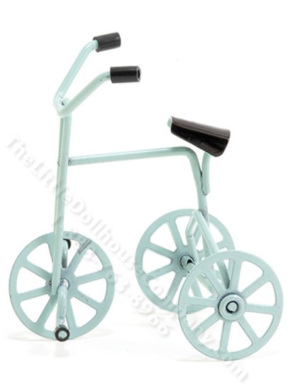 (image for) Miniature Turquoise Tricycle for Dollhouses