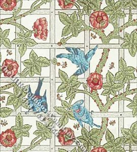 (image for) Victorian Trellis Pattern Miniature Wallpaper for Dollhouses