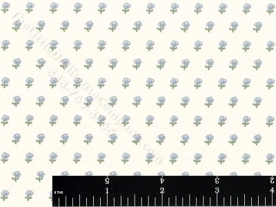 (image for) Blue Flowers Miniature Wallpaper for Dollhouses