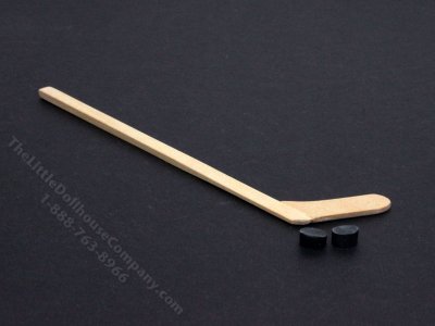 (image for) Miniature Hockey Stick and Puck for Dollhouses
