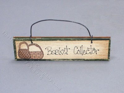 (image for) Miniature 'Basket Collector' Shop Sign for Dollhouses