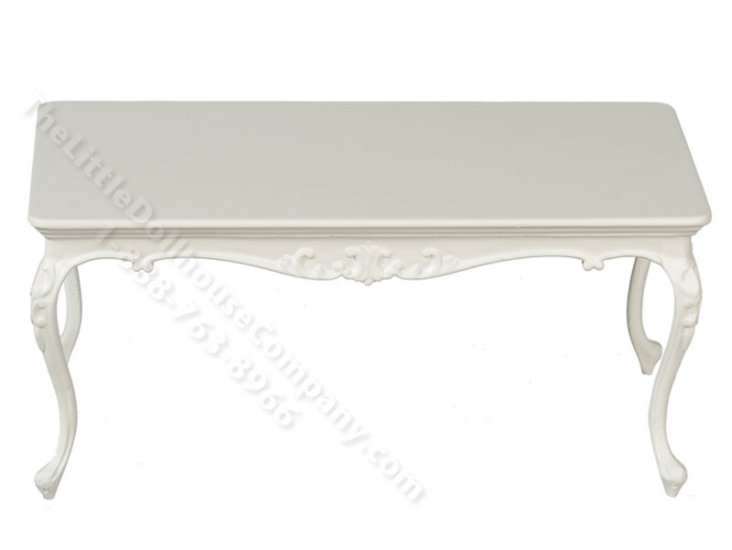 (image for) Miniature American Victorian 1840 Dining Table for Dollhouses - White