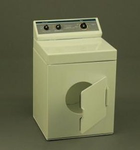 (image for) Dollhouse Scale Model White Metal Laundry Dryer