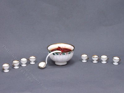 (image for) Miniature Christmas Punch Bowl Set For Dollhouses