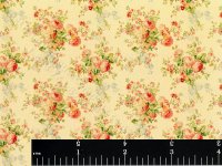 (image for) Dollhouse Scale Model Orange and Green Floral Wallpaper