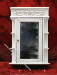 (image for) Miniature Bathroom Vanity Mirror in White for Dollhouses