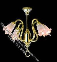 (image for) Dollhouse Scale Model 12V Plug In 4 Down Arm Chandelier