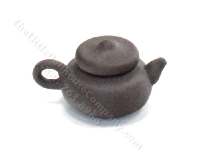 (image for) Miniature Handmade Short Grey Chinese Teapot for Dollhouses
