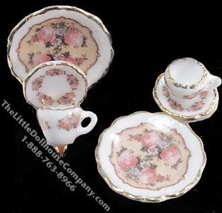 (image for) Miniature Rose Dessert Set for Two for Dollhouses