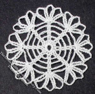 (image for) Miniature Handmade Lace Snowflake Doily for Dollhouses